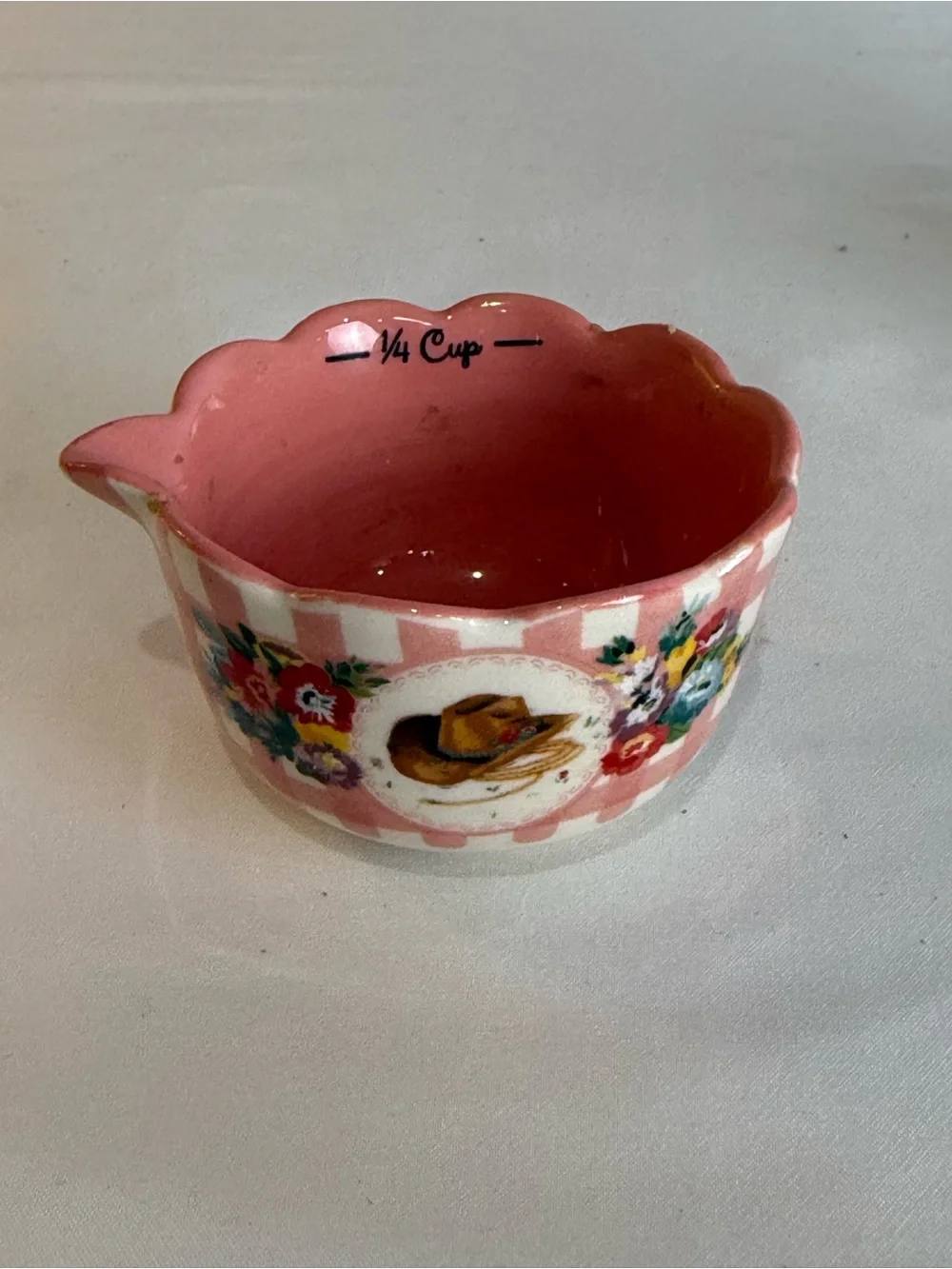 Pioneer Woman Measuring Cups Sweet Romance Blossoms 4Pc Ceramic Bowl Set Gingham